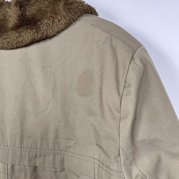 VTG 60s or 70s Woolrich Tan Insulated Faux Fur OverCoat Trench coat Men’s Sz 42 - Picture 7 of 10